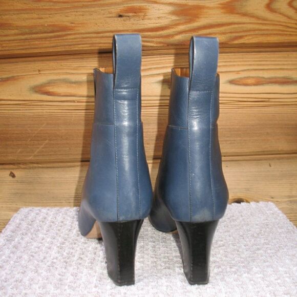 Chloe Navy Blue Heeled Ankle Boots Size 6 6.5 - Picture 3 of 8